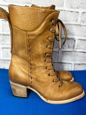 🔥|•FREEBIRD🦅BY STEVEN•| 'Dart' Mid Calf Leather Handmade Boots Size 9